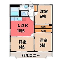 栃木県宇都宮市東簗瀬1丁目（賃貸マンション3LDK・3階・63.17㎡） その2