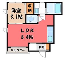 栃木県宇都宮市一条4丁目（賃貸アパート1LDK・1階・29.47㎡） その2