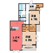 栃木県宇都宮市鶴田町（賃貸アパート2LDK・1階・80.59㎡） その2