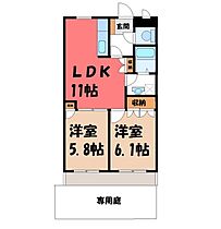 栃木県宇都宮市南大通り3丁目（賃貸マンション2LDK・1階・51.30㎡） その2