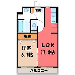 JR東北本線 雀宮駅 バス6分 雀宮南小学校下車 徒歩15分