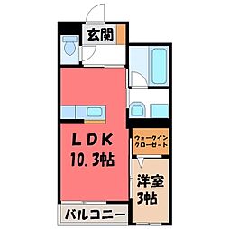 JR東北本線 宇都宮駅 バス10分 平松神社前下車 徒歩5分 3階/-
