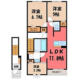 JR東北本線 宇都宮駅 バス30分 宝木団地下車 徒歩8分 2階/-
