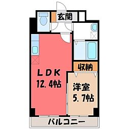 プラナス桜 1LDKの間取図画像