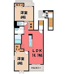 JR東北本線 雀宮駅 徒歩25分 2階/-