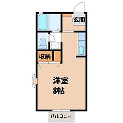 セジュール・ミネ ワンルームの間取図画像