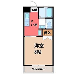 SunVillageSEKIYA 1Kの間取図画像
