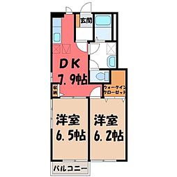 JR東北本線 石橋駅 バス14分 上三川役場入口下車 徒歩6分 1階/-