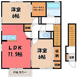 JR東北本線 宇都宮駅 バス25分 上戸祭四下車 徒歩8分 2階/-