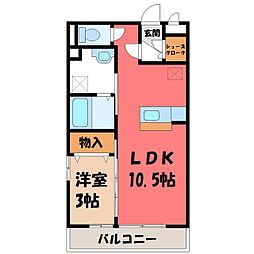 モンテ・シャルム 1LDKの間取図画像