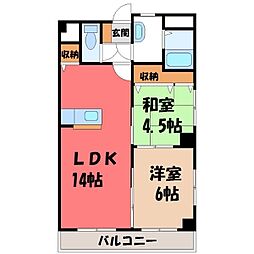 あさひレジデンス 2LDKの間取図画像