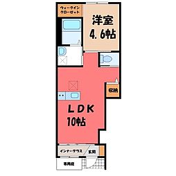 仮)ユニヴァリィII鶴田町新築アパート 1LDKの間取図画像
