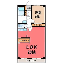 ネオニシキ 1LDKの間取図画像