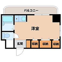 エトワール宇都宮第1 ワンルームの間取図画像