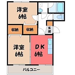 ピソ・デ・ニーニョス 2DKの間取図画像
