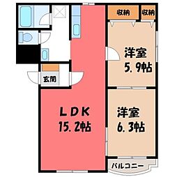 JR東北本線 宇都宮駅 バス27分 姿川第二小学校前下車 徒歩5分 2階/-