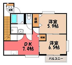 JR東北本線 雀宮駅 徒歩23分 2階/-