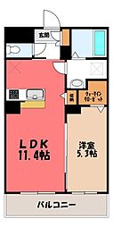 宇都宮市宝木町1丁目マンション 1LDKの間取図画像