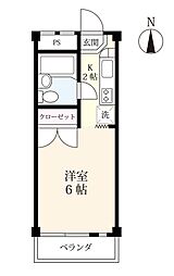 プライム佐賀 1Kの間取図画像