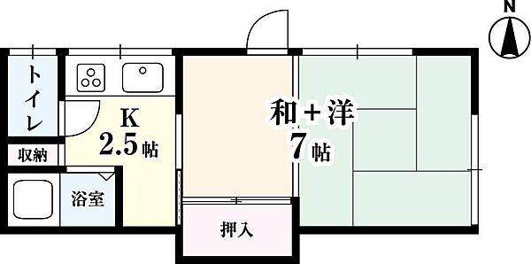 古野アパート B棟 205｜佐賀県佐賀市本庄町大字本庄(賃貸アパート1K・2階・23.06㎡)の写真 その2