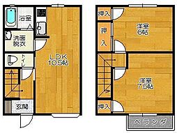 メゾンドリーム 1階2LDKの間取り