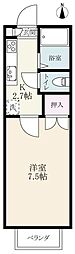 タグチハイツ 1Kの間取図画像
