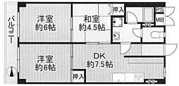 平野コーポ 3DKの間取図画像