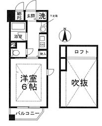 エステムコート大阪城前OBPリバーフロント 1Kの間取図画像