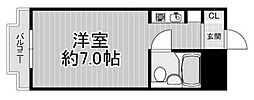 エステハイツ塚本 ワンルームの間取図画像
