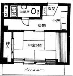 チサンマンション第3新大阪 ワンルームの間取図画像