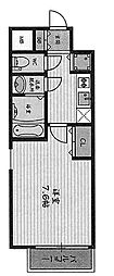 レジュールアッシュ福島FINO 1Kの間取図画像