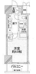 エステムコートナンバSOUTHPLACE7LIAN 1Kの間取図画像