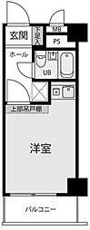 ライオンズマンション靱公園第2 1Kの間取図画像