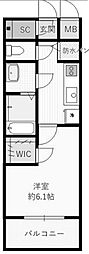 エステージ難波WEST 1Kの間取図画像
