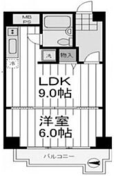 朝日プラザ高津3 1DKの間取図画像