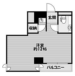 ハイネス北浜 ワンルームの間取図画像