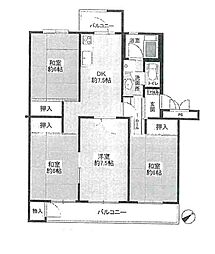 南朝潮第2コーポ1号棟 4DKの間取図画像
