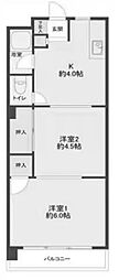 ツダフラット 2Kの間取図画像