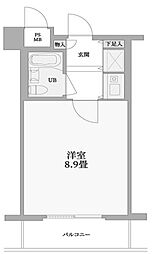 十三本町ユニハウス 1Kの間取図画像