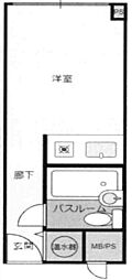 ファミールハイツ北大阪3号棟 ワンルームの間取図画像
