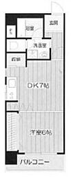 カナード西本町 1DKの間取図画像