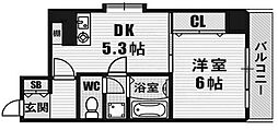 プレサンス千日前通 1DKの間取図画像