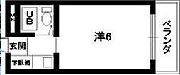 デ・リード田辺駅前 ワンルームの間取図画像
