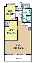 グランドヴィラ淀川 2LDKの間取図画像