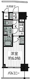 エスリード難波THEARK 1Kの間取図画像