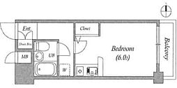 ダイアパレス塚本2番館 ワンルームの間取図画像