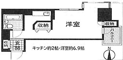ローレルステート松屋町 ワンルームの間取図画像