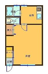 青い森鉄道 東青森駅 徒歩30分の賃貸アパート 1階1Kの間取り