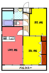 エクレール湘南 2LDKの間取図画像