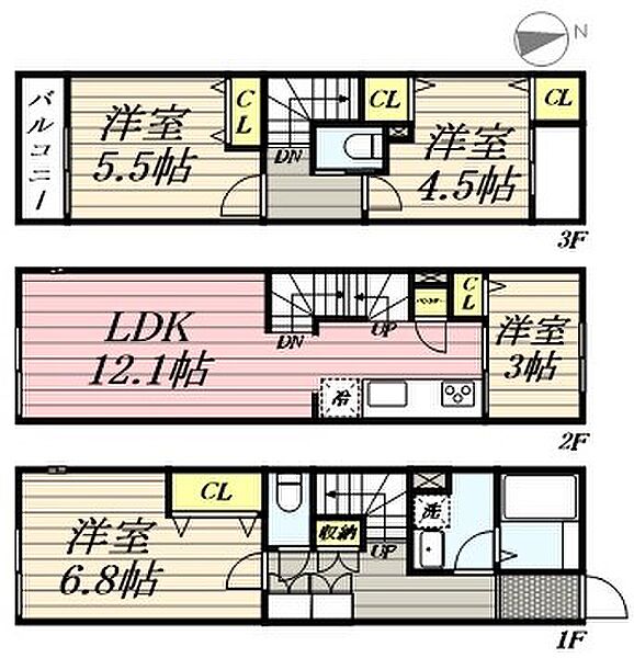 URBAN PARK三鷹 106｜東京都三鷹市上連雀6丁目(賃貸テラスハウス4LDK・1階・81.56㎡)の写真 その4